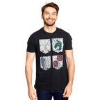 Produktbild Attack on Titan - T-shirt med militärdivisioners sköldar