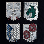 Produktbild Attack on Titan - T-shirt med militärdivisioners sköldar