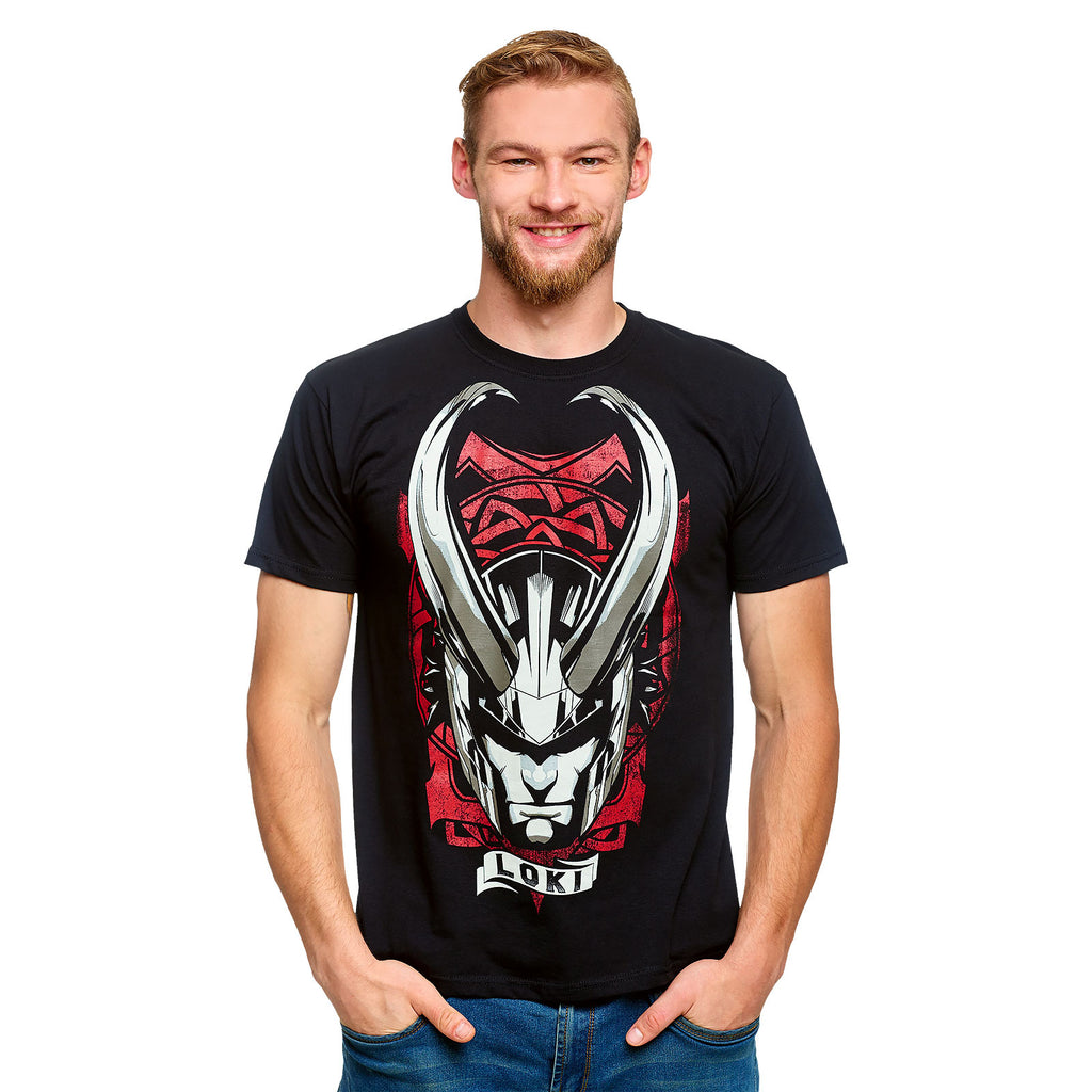 Produktbild Loki - Svart T-shirt med hornad hjälm