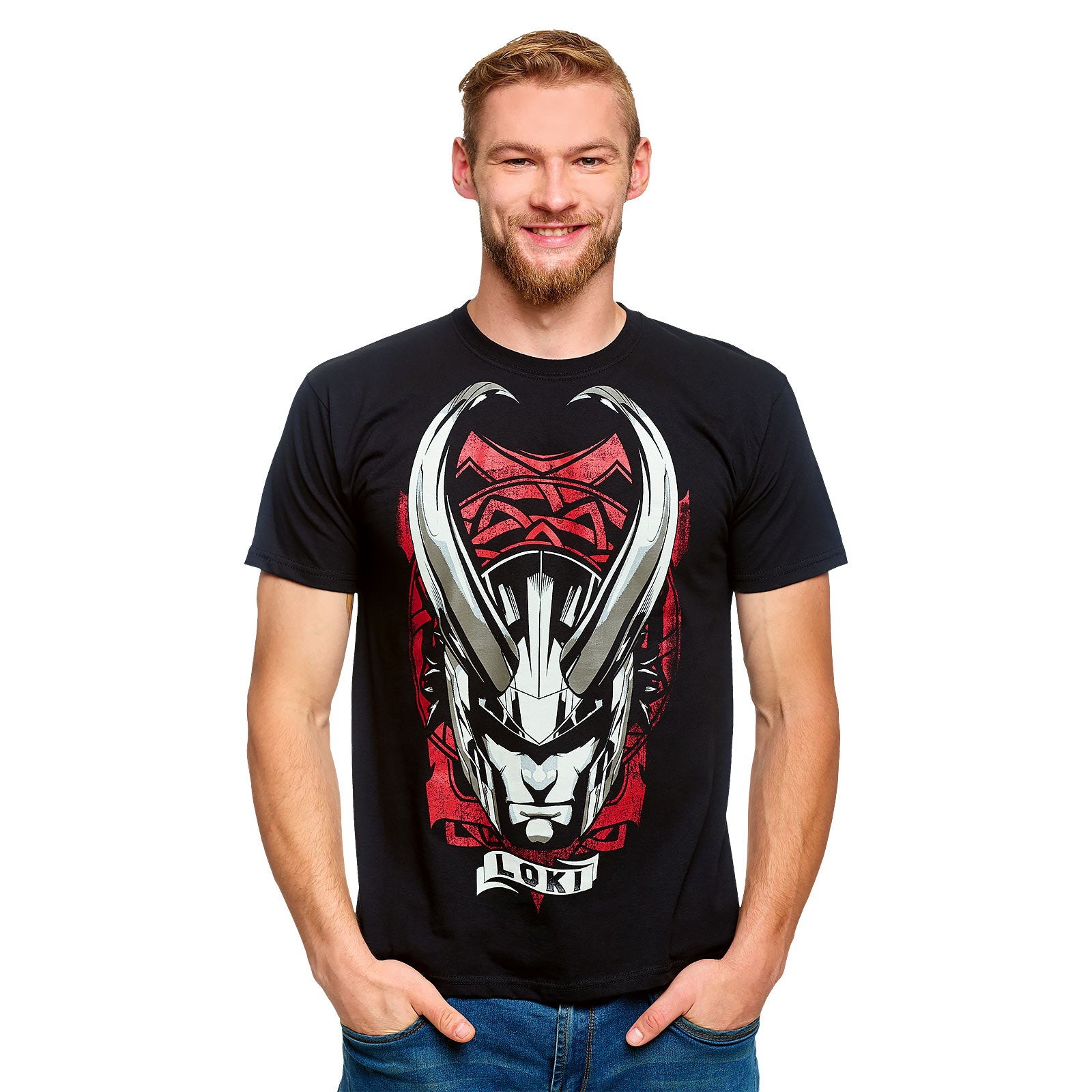 Produktbild Loki - Svart T-shirt med hornad hjälm