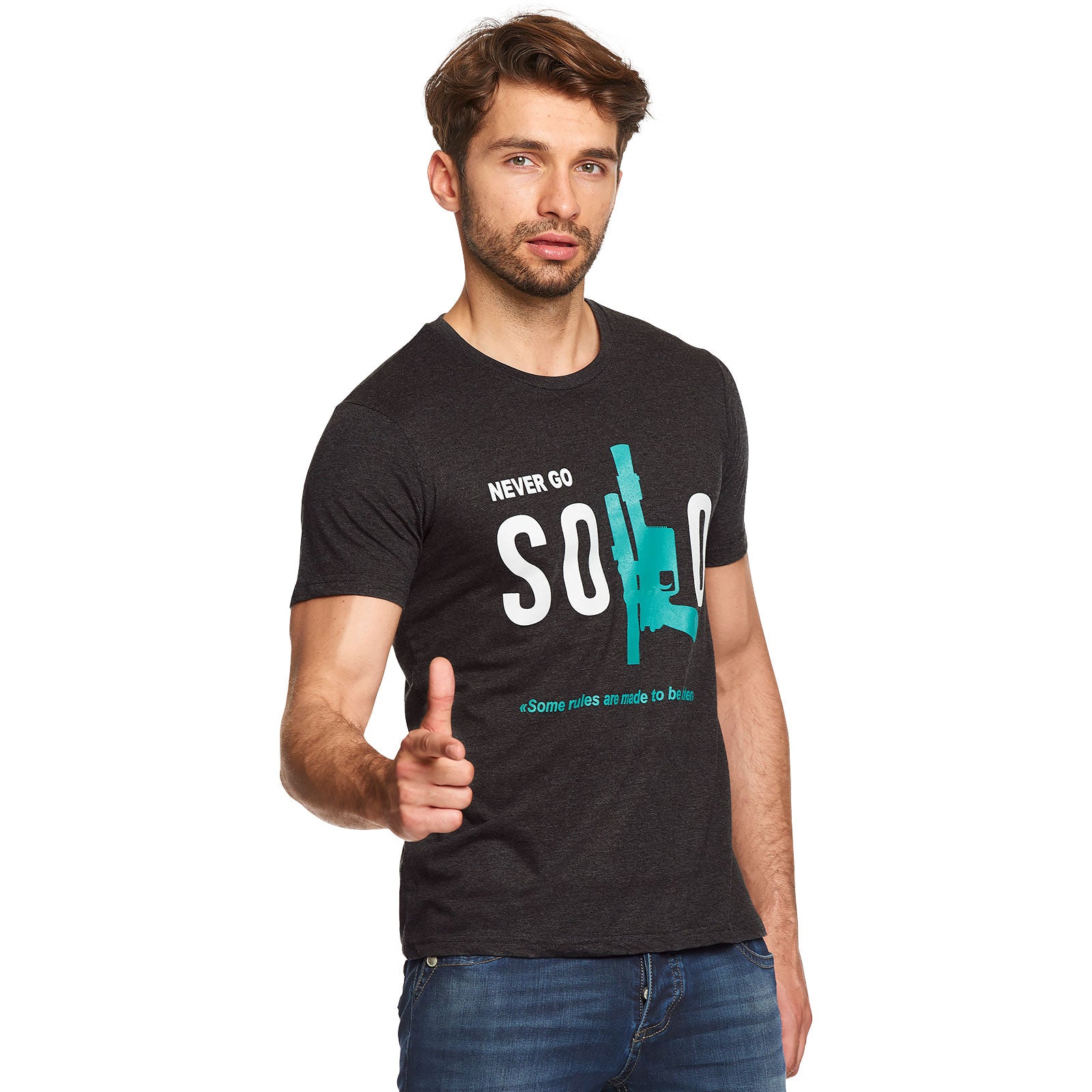 Produktbild Star Wars - Never Go Solo T-shirt grå