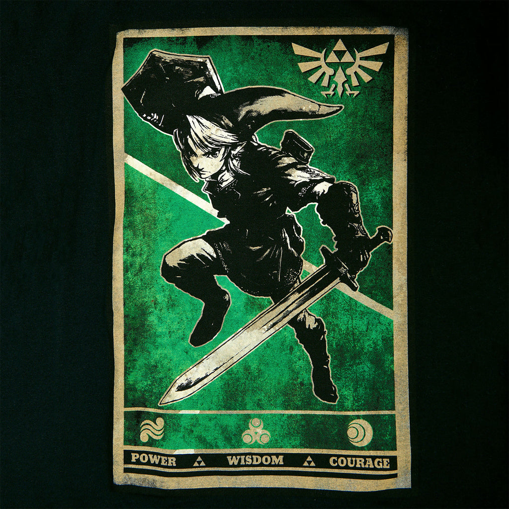 Produktbild Zelda - Link Triforce Propaganda Poster T-Shirt svart