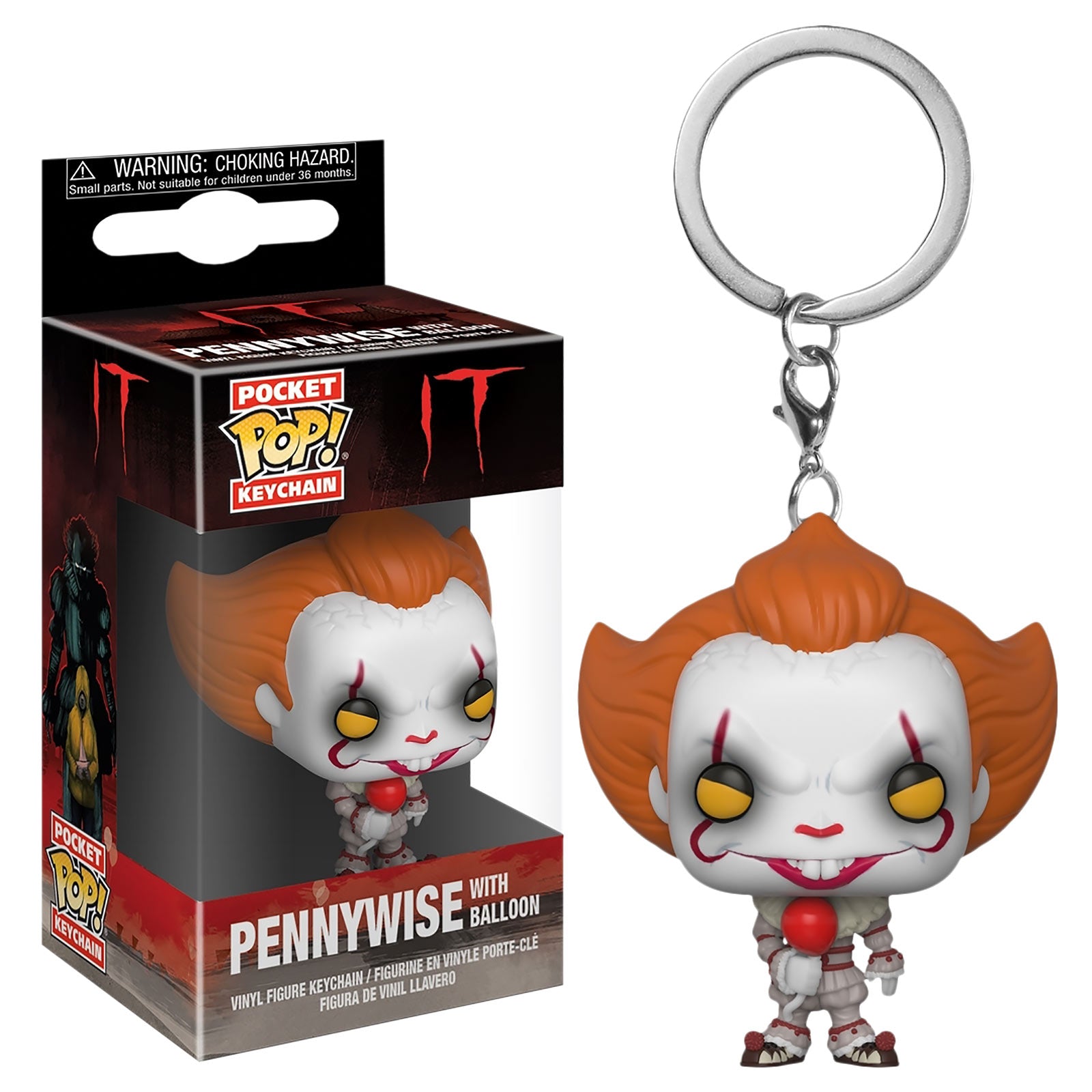 Produktbild Stephen Kings DET - Pennywise med ballong Funko Pop nyckelring