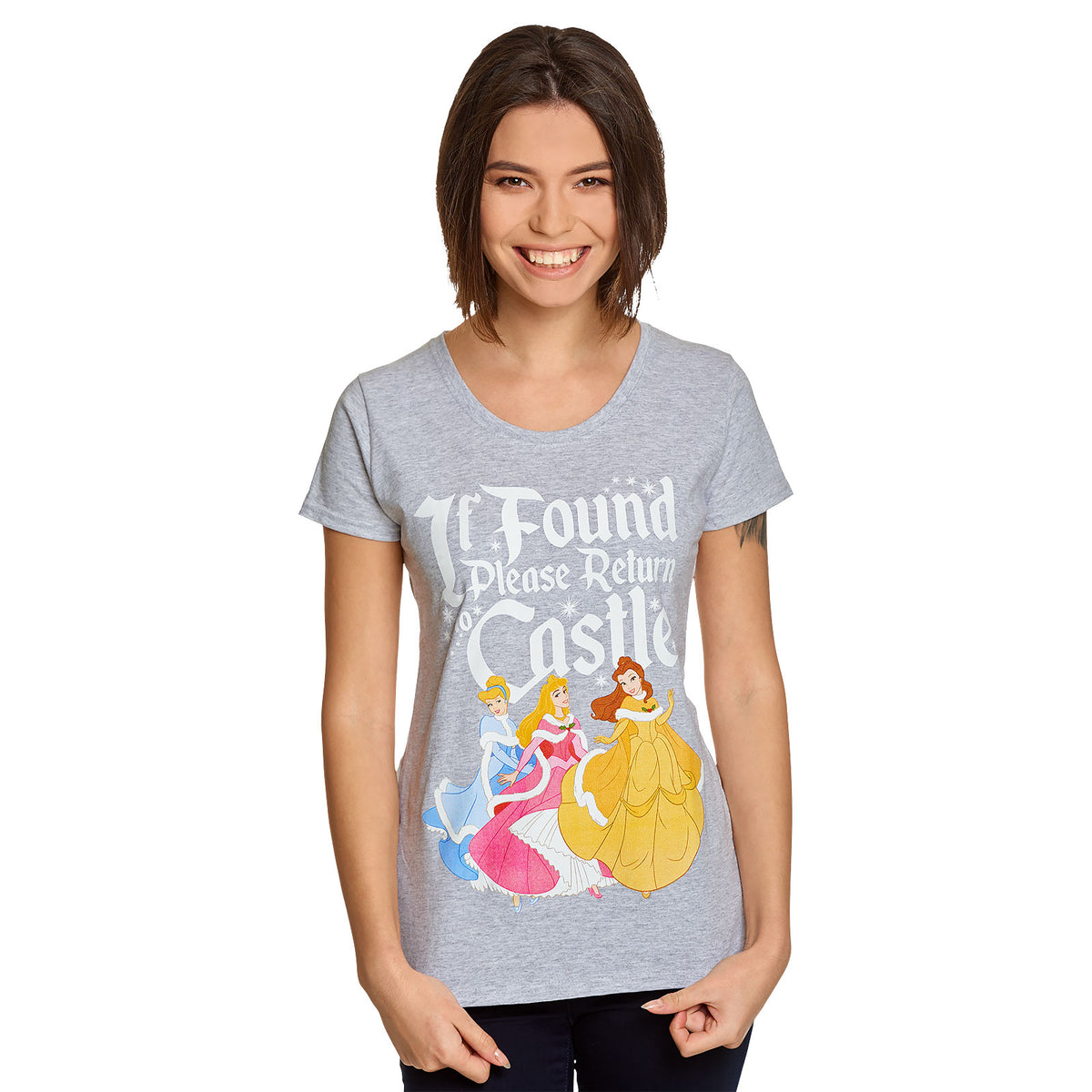 Produktbild Disney Princess - Om hittad, returnera till slottet T-shirt dam grå