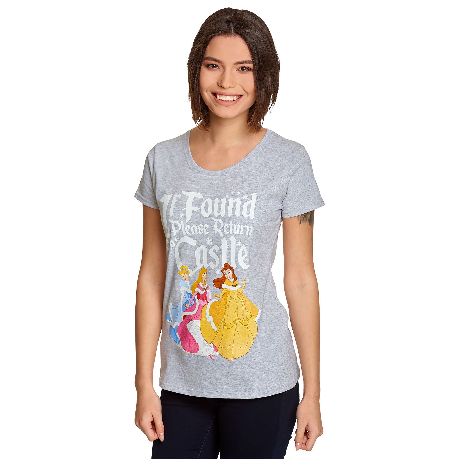 Produktbild Disney Princess - Om hittad, returnera till slottet T-shirt dam grå