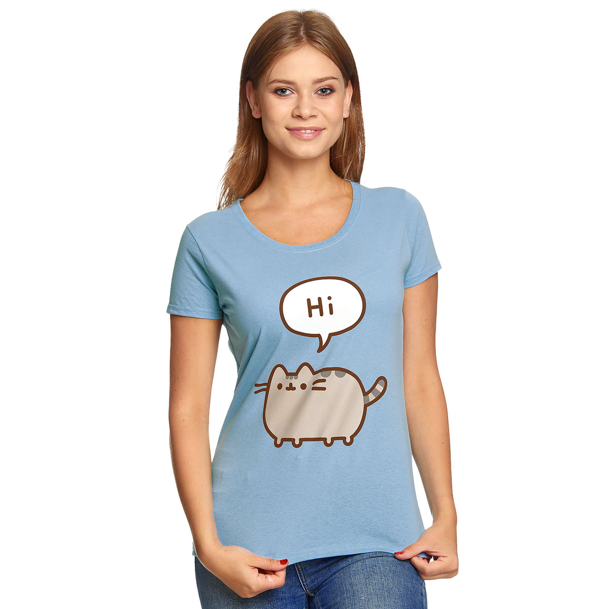 Produktbild Pusheen - Hi Bye! T-shirt dam blå