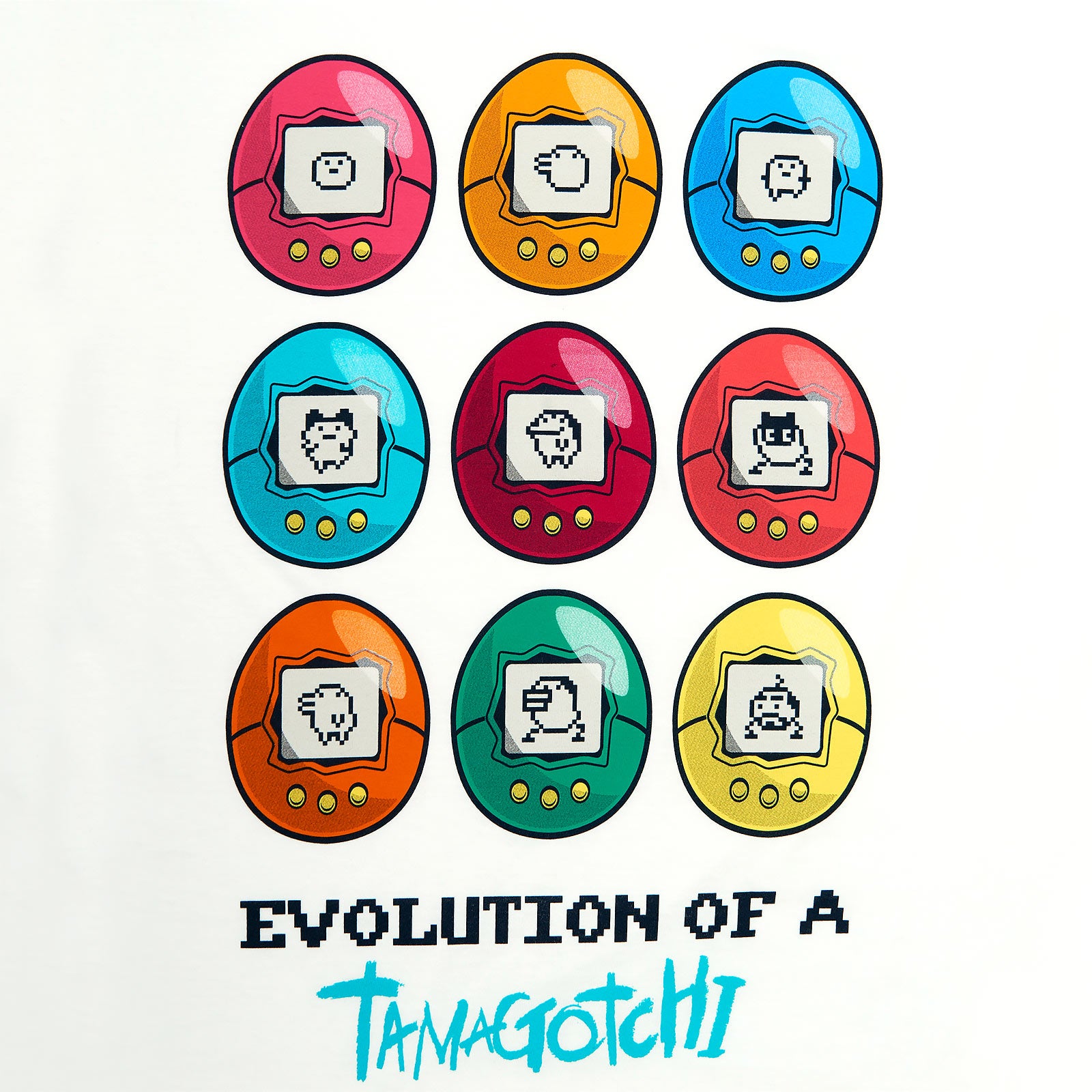 Produktbild Tamagotchi - Evolution of a Tamagotchi T-shirt vit