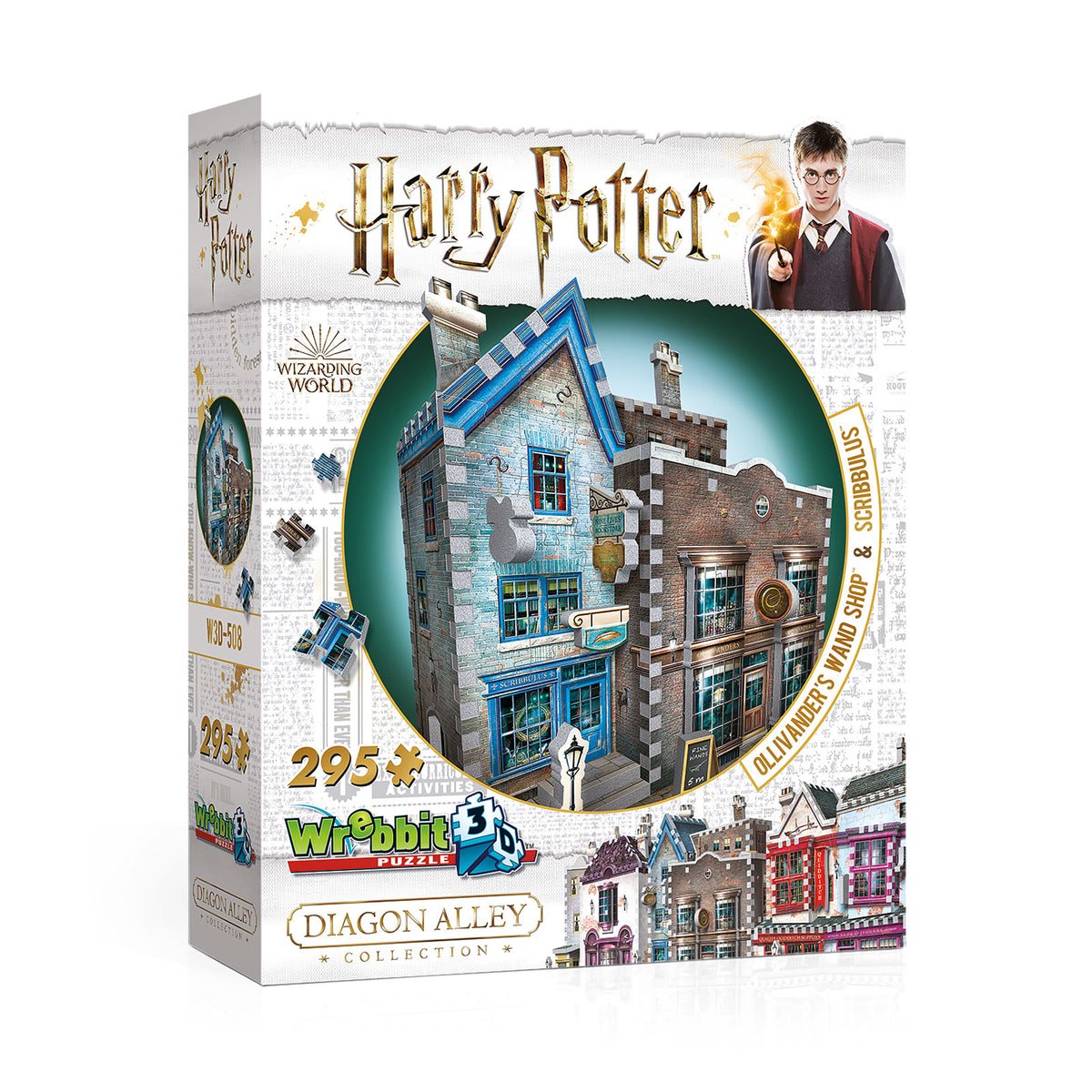 Produktbild Harry Potter - Ollivanders trollstavsbutik & Scribbulus skrivartiklar 3D-pussel