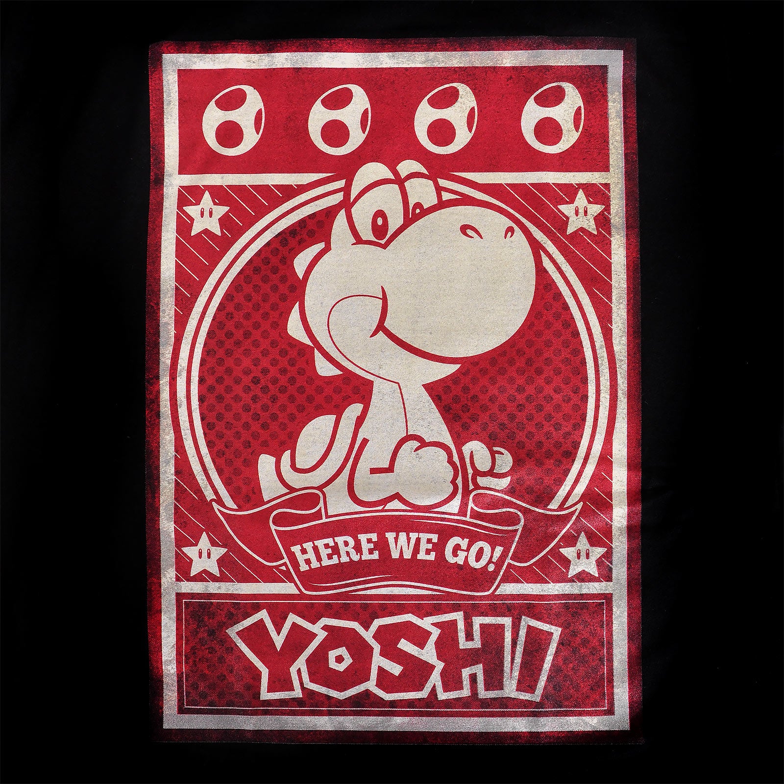 Produktbild Super Mario - Yoshi Here We Go Poster T-shirt svart