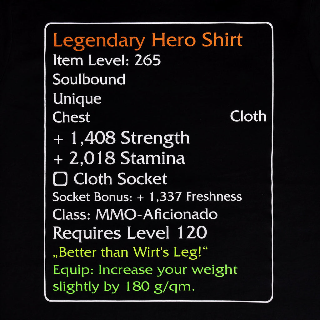 Produktbild Level-120-Item Legendary Hero T-shirt svart