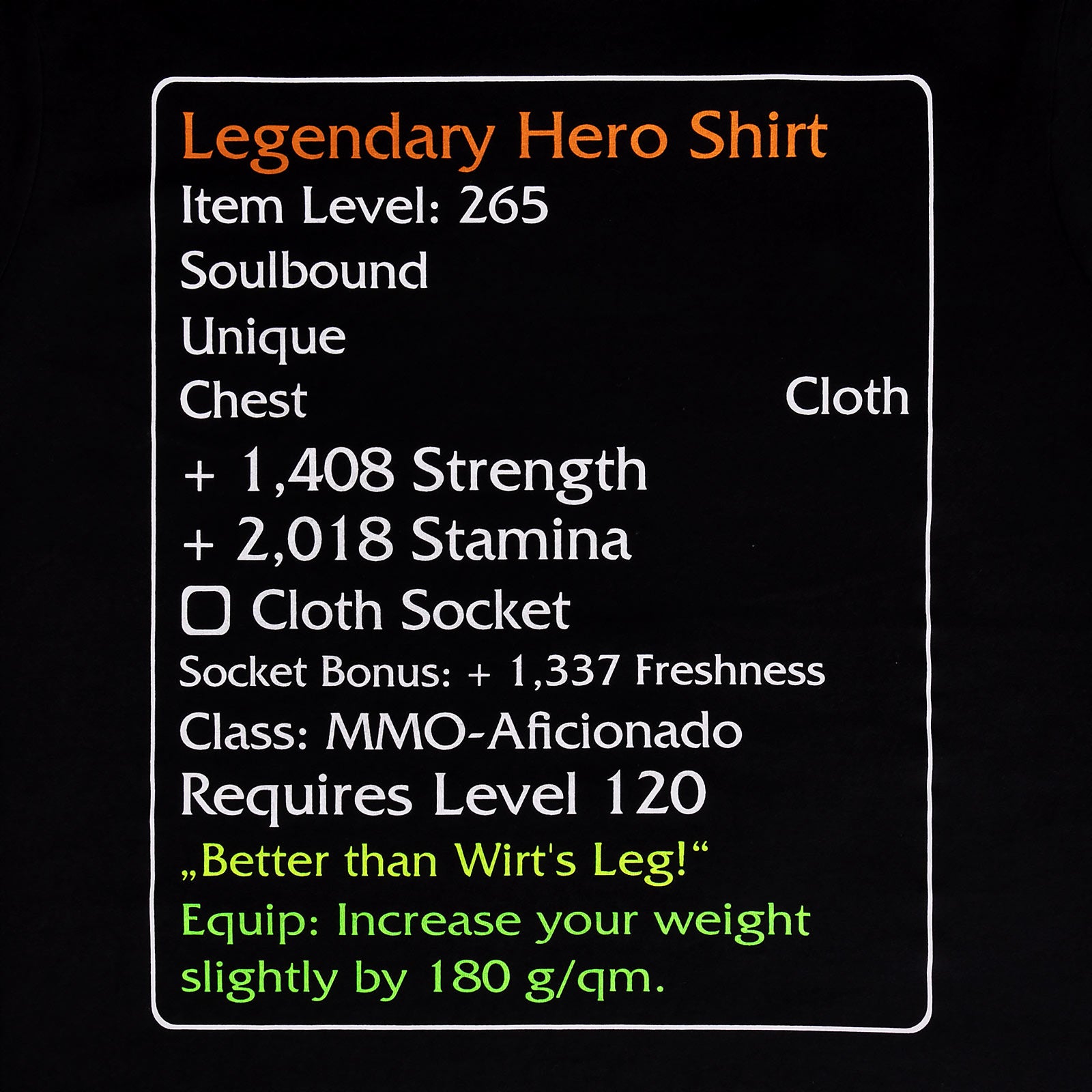 Produktbild Level-120-Item Legendary Hero T-shirt svart