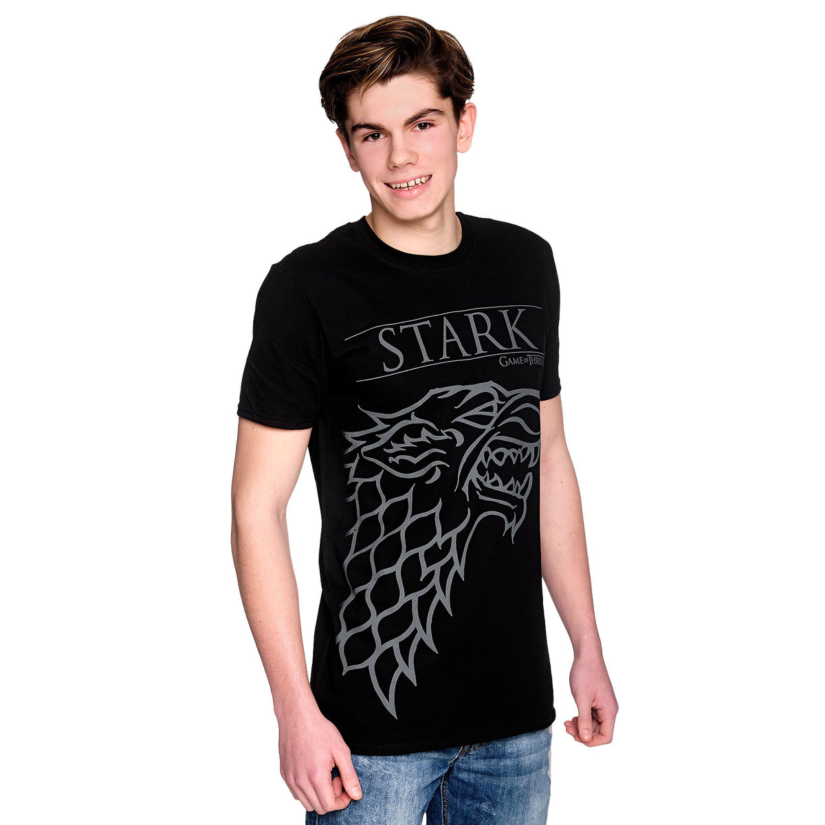 Produktbild Game of Thrones - House Stark T-shirt med skuggvarg svart
