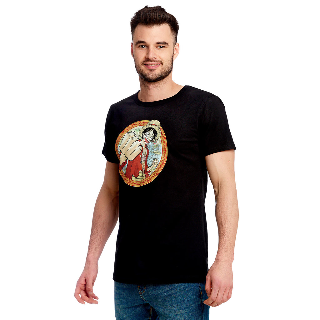 Produktbild One Piece - Ruffy Map T-Shirt svart