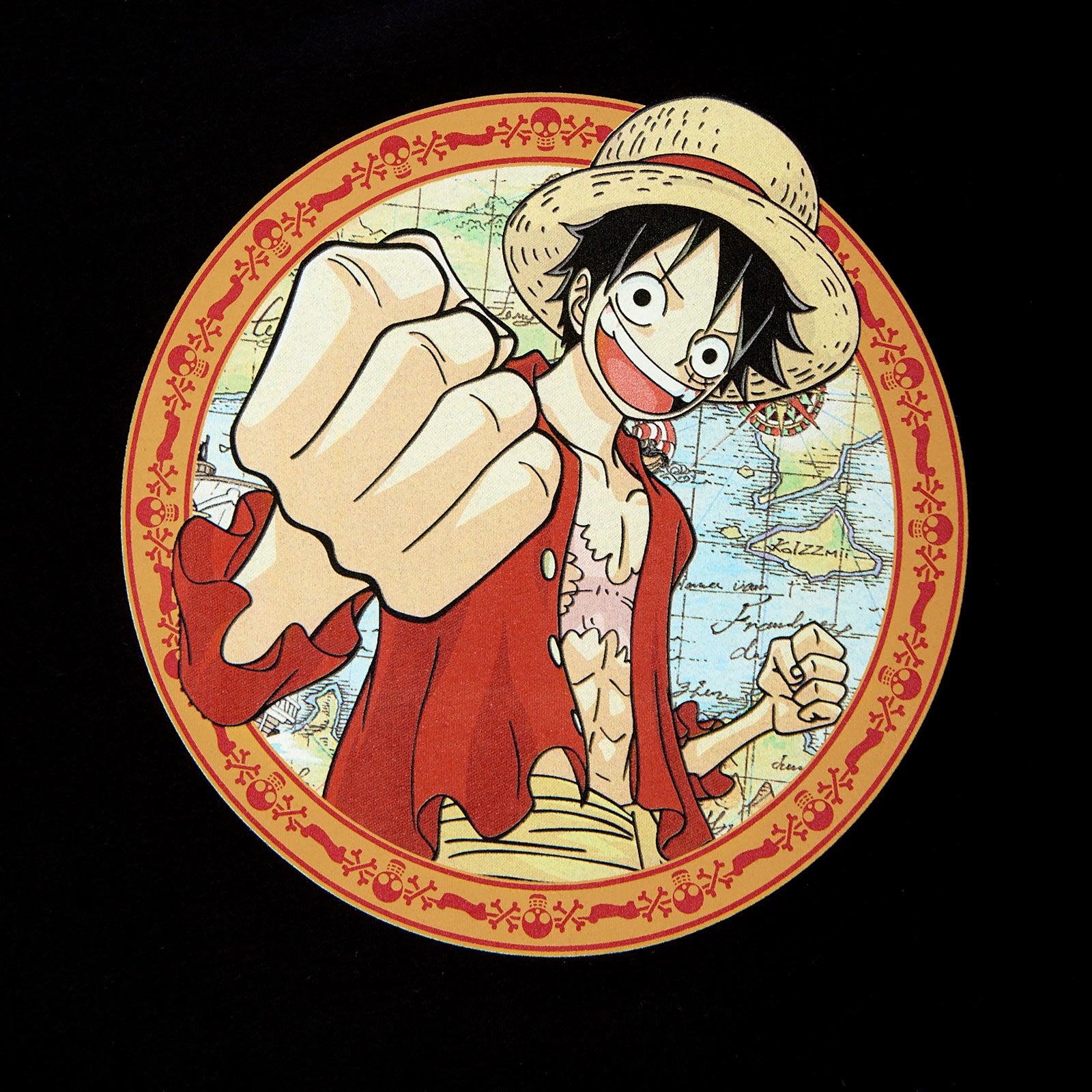Produktbild One Piece - Ruffy Map T-Shirt svart