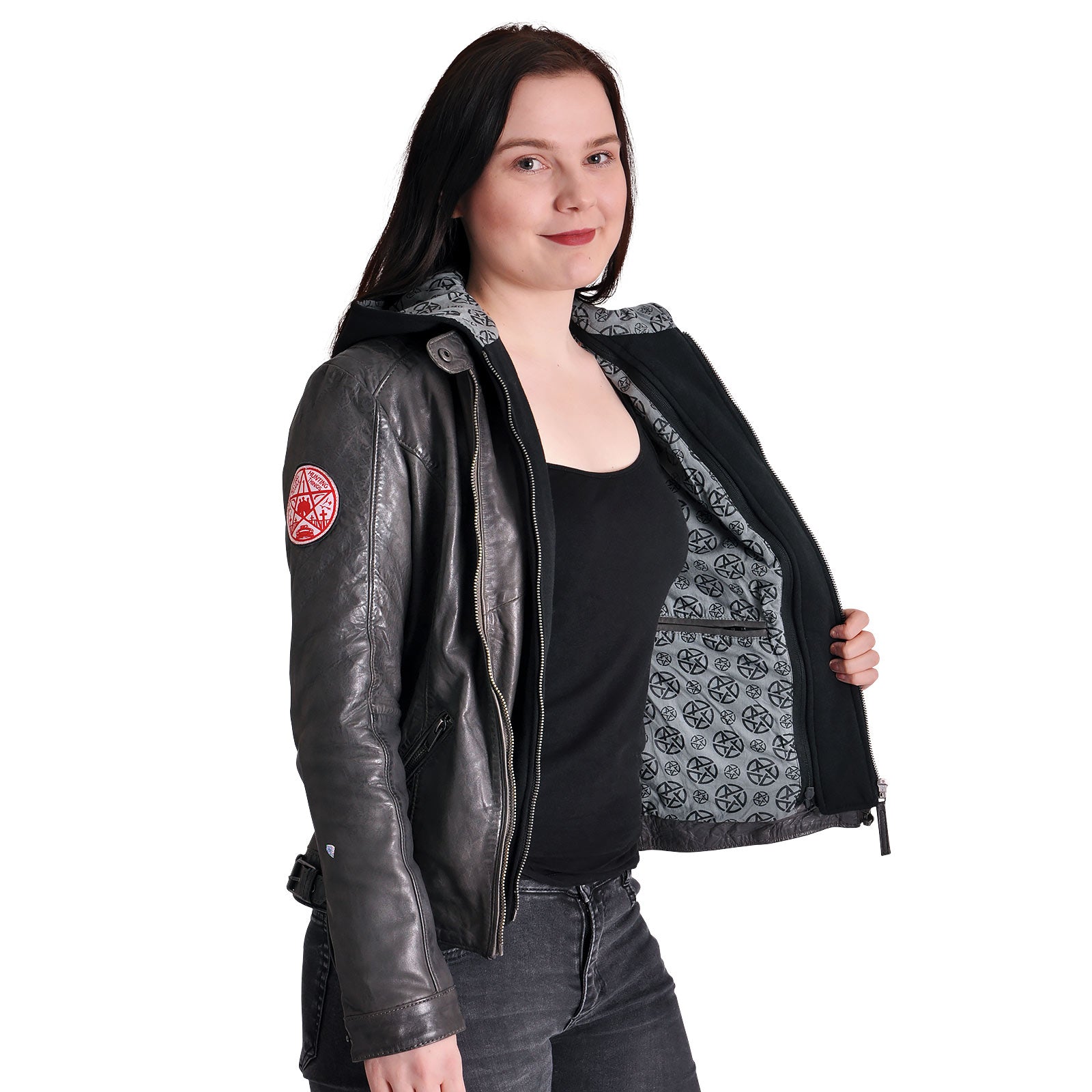 Produktbild Supernatural - Skinnjacka för damer med Anti Possession-symbol