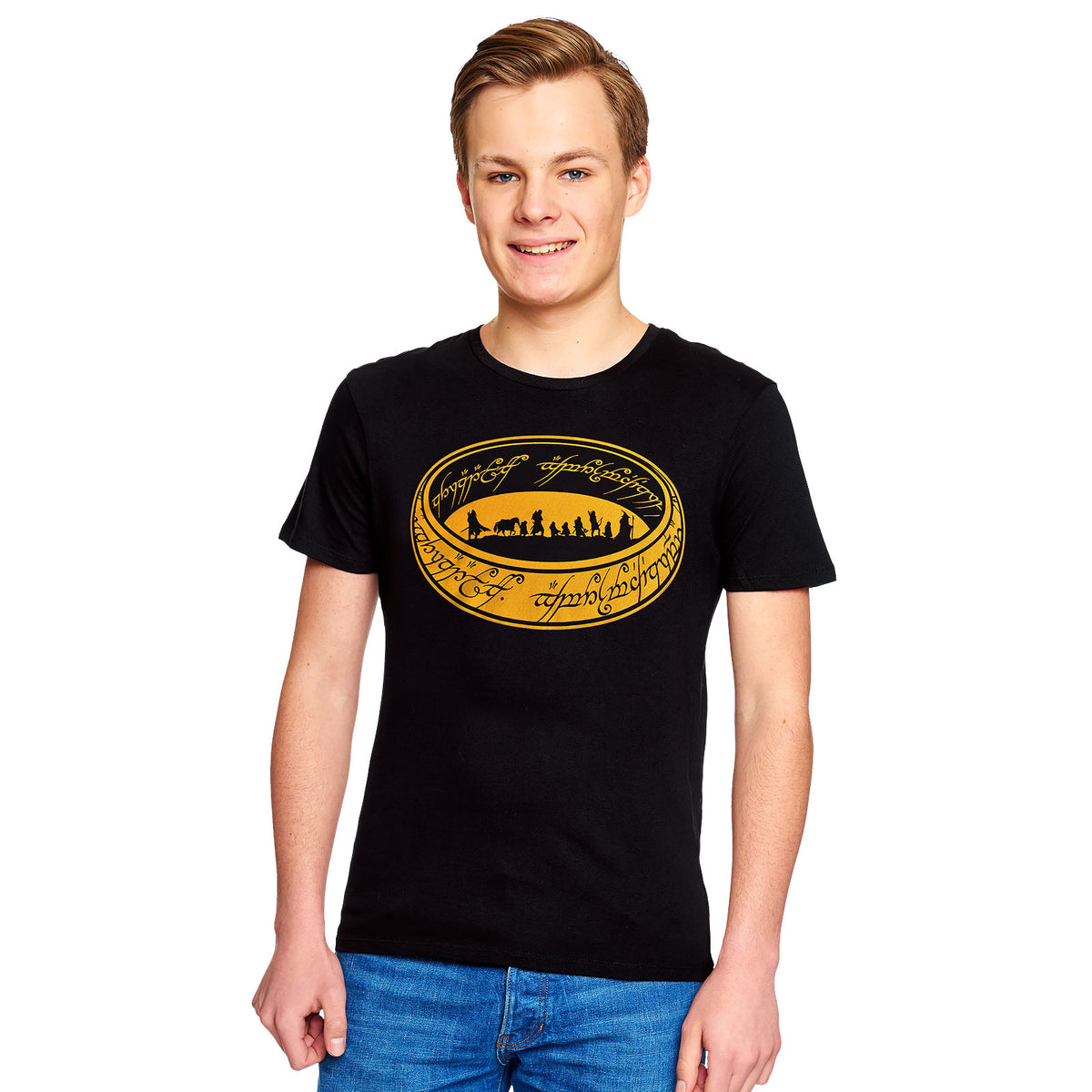 Produktbild Sagan om Ringen - Svart T-shirt med Ringens brödraskap