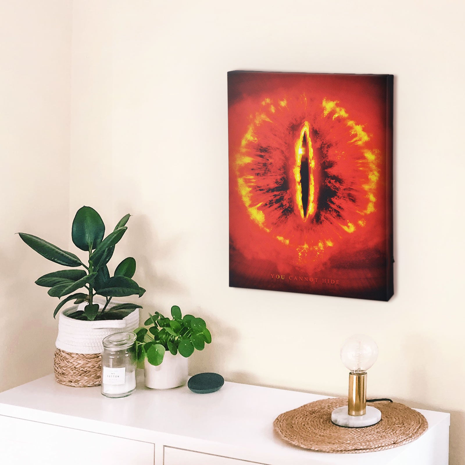 Produktbild Sagan om Ringen - Saurons öga väggbild med ljus