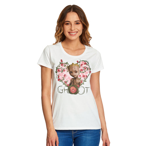 Produktbild Guardians of the Galaxy - Baby Groot Heart T-shirt dam vit