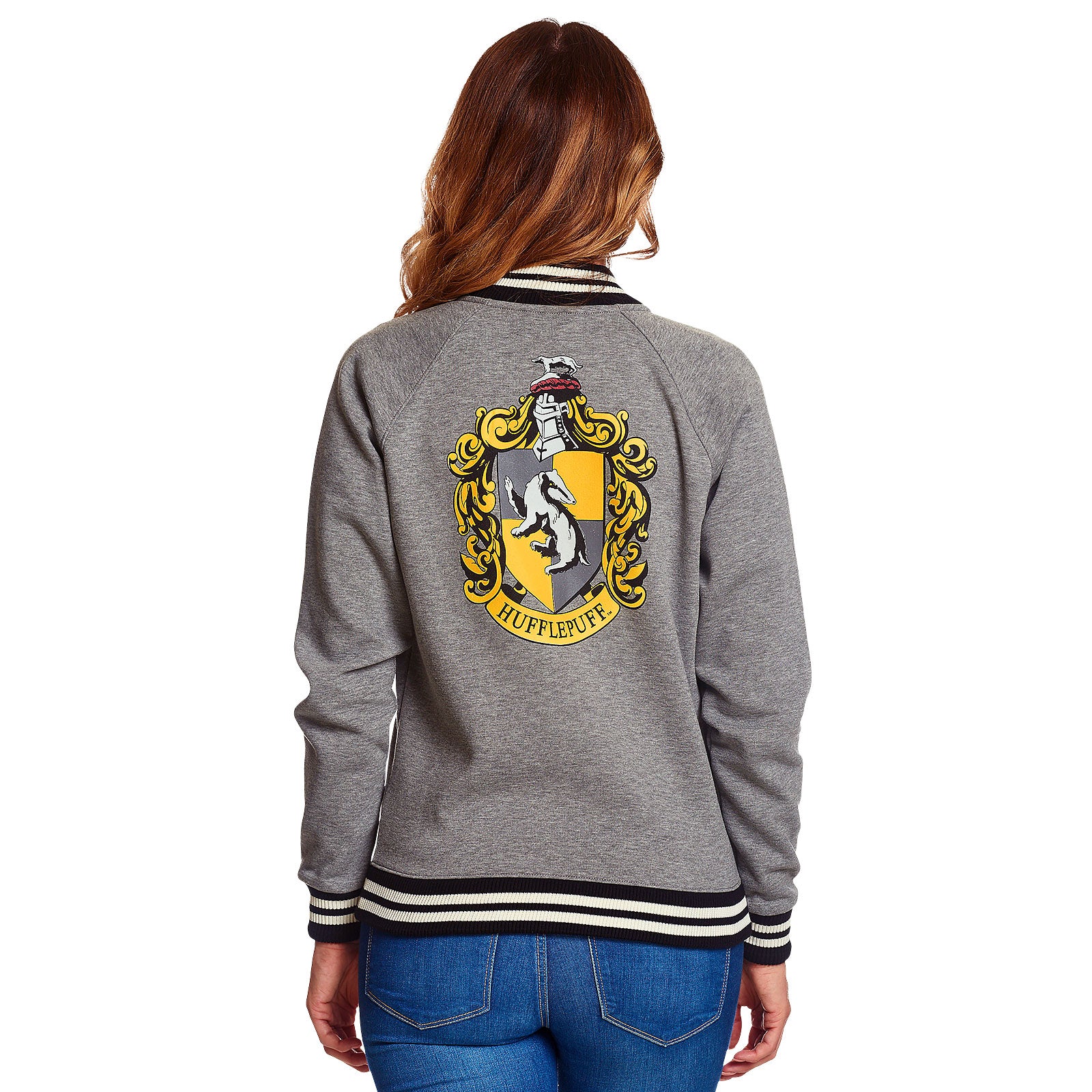 Produktbild Harry Potter - Hufflepuff Emblem Collegejacka Dam grå