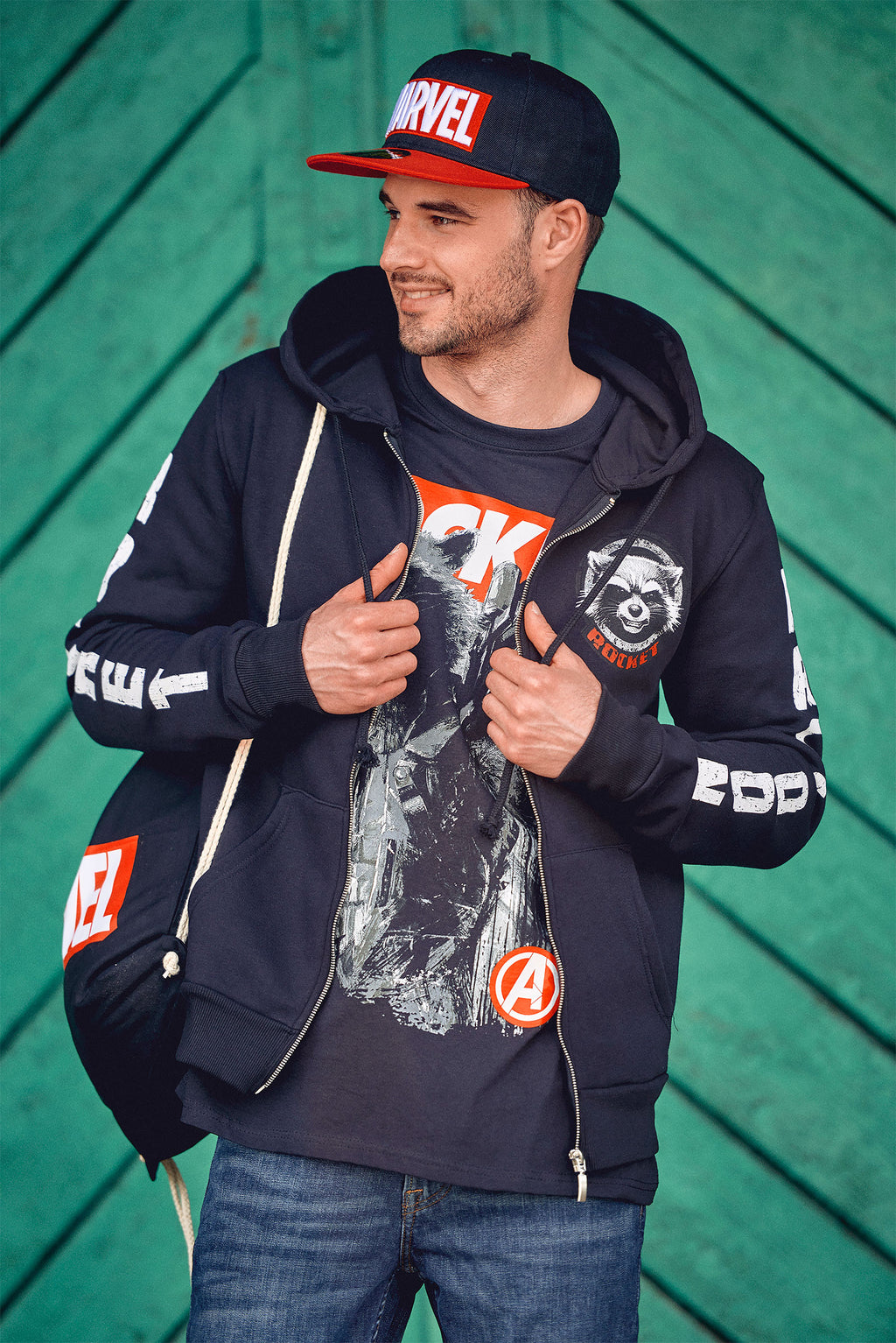 Produktbild Guardians of the Galaxy - Rocket Raccoon svart huvtröja