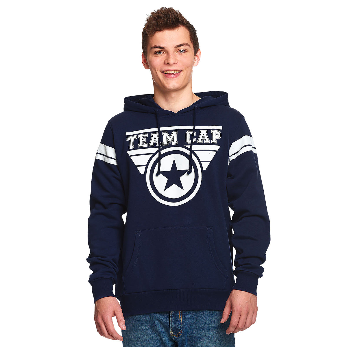 Produktbild Captain America - Team Cap Hoodie blå