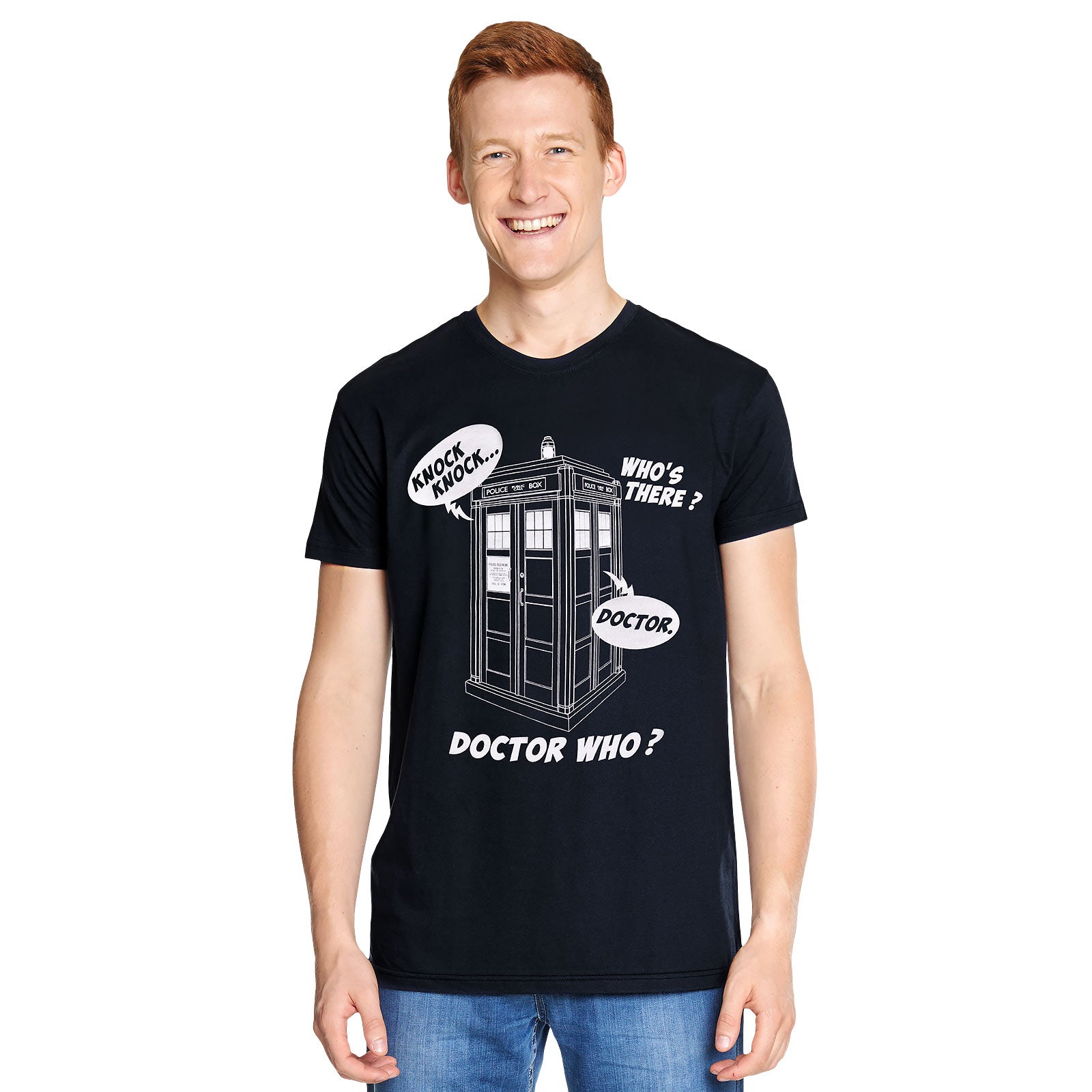 Produktbild Doctor Who - Tardis Knock Knock T-Shirt blå