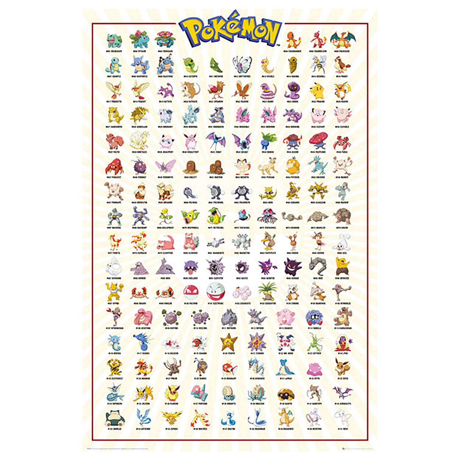 Produktbild Pokemon - Kanto Första Generationen Maxi Poster