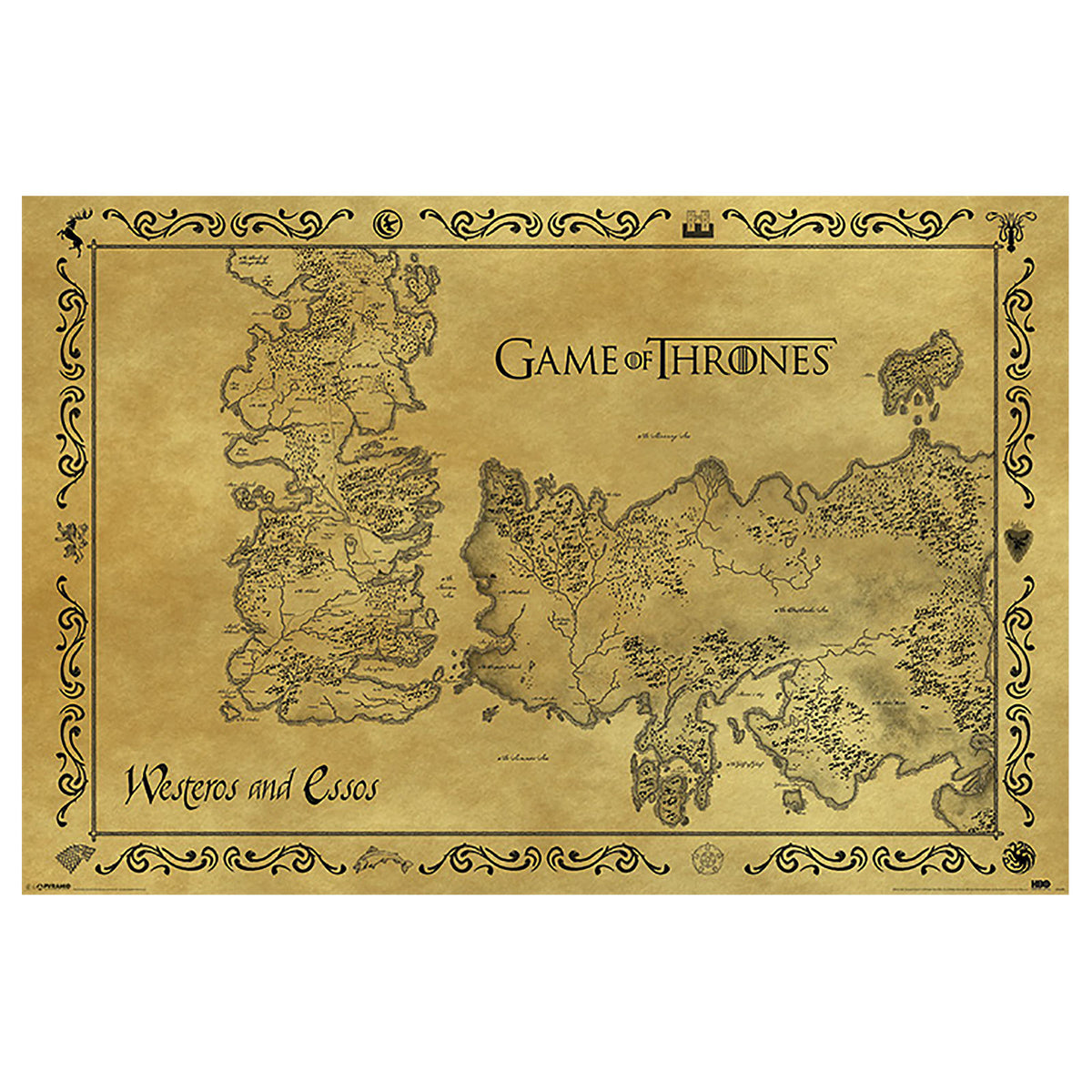 Produktbild Game of Thrones - Karta över Westeros och Essos Maxi Poster