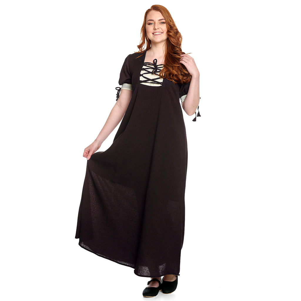 Produktbild Medeltida sommarklänning Lysa brun-beige