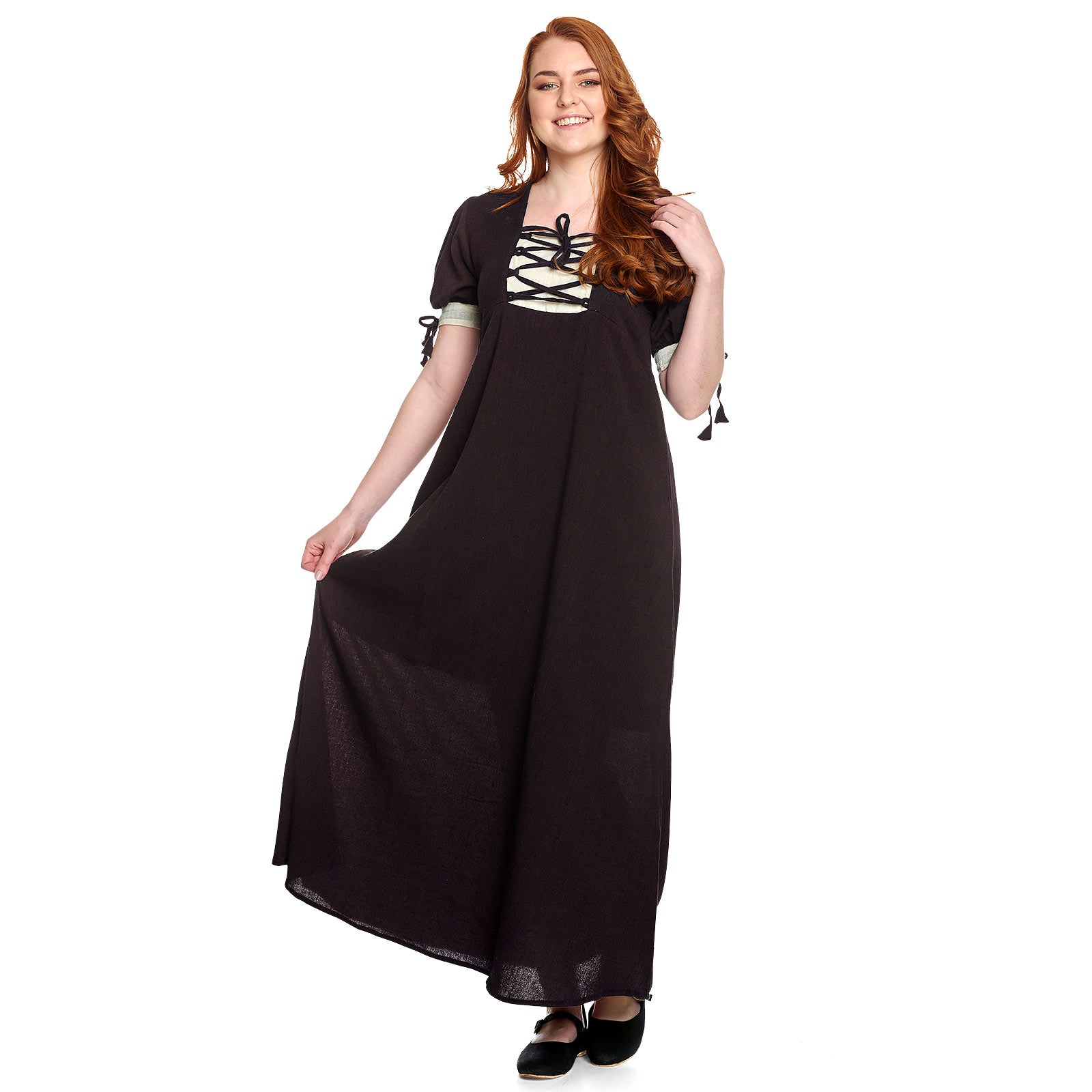 Produktbild Medeltida sommarklänning Lysa brun-beige