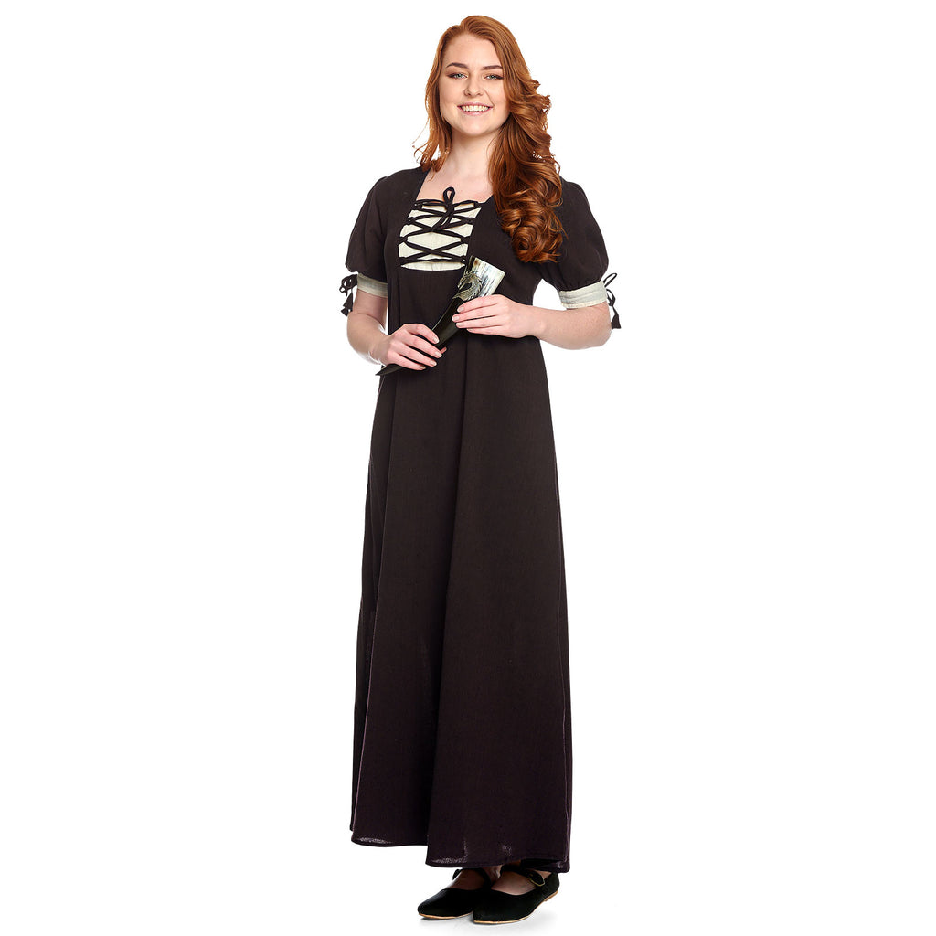 Produktbild Medeltida sommarklänning Lysa brun-beige