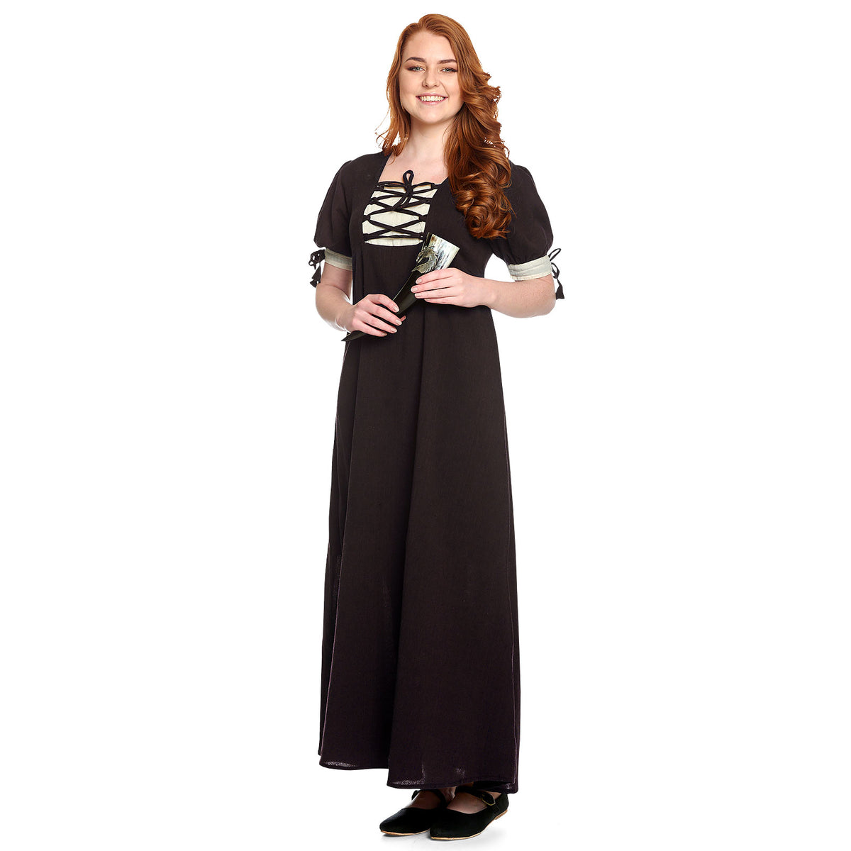 Produktbild Medeltida sommarklänning Lysa brun-beige