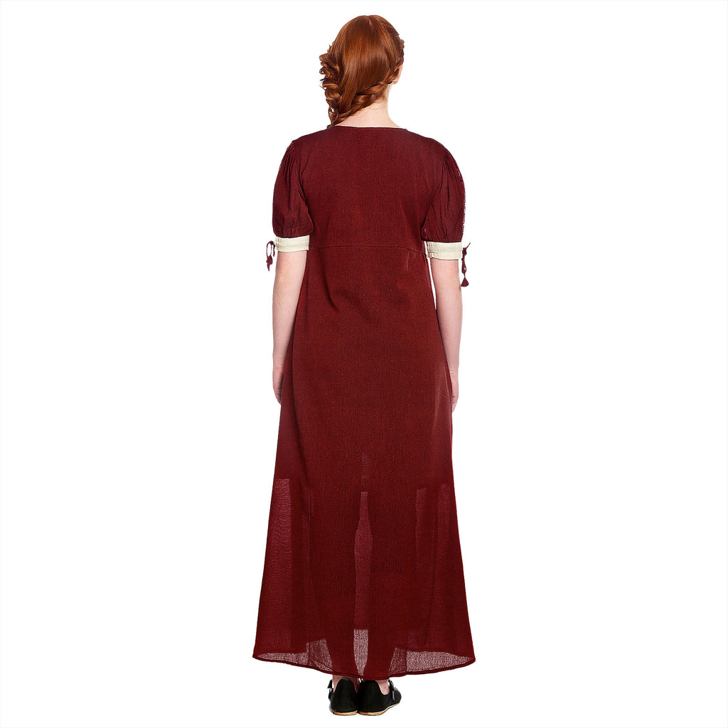 Produktbild Medeltida sommarklänning Lysa röd-beige