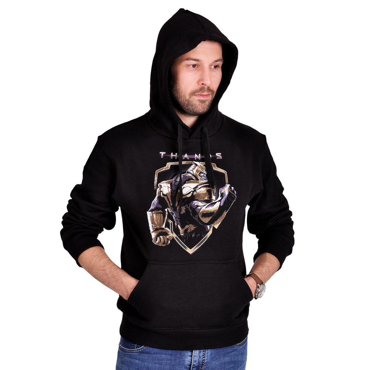 Produktbild Avengers - Thanos Crest Hoodie svart