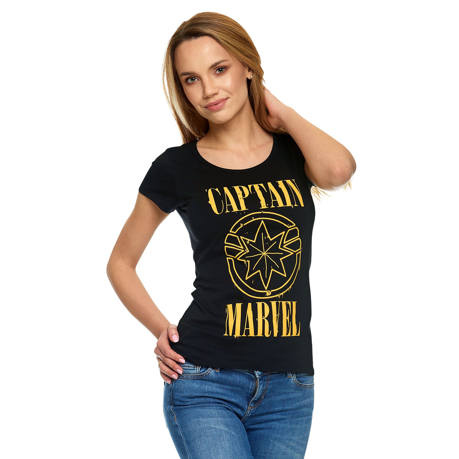 Produktbild Captain Marvel - Grunge Logo T-shirt Dam svart