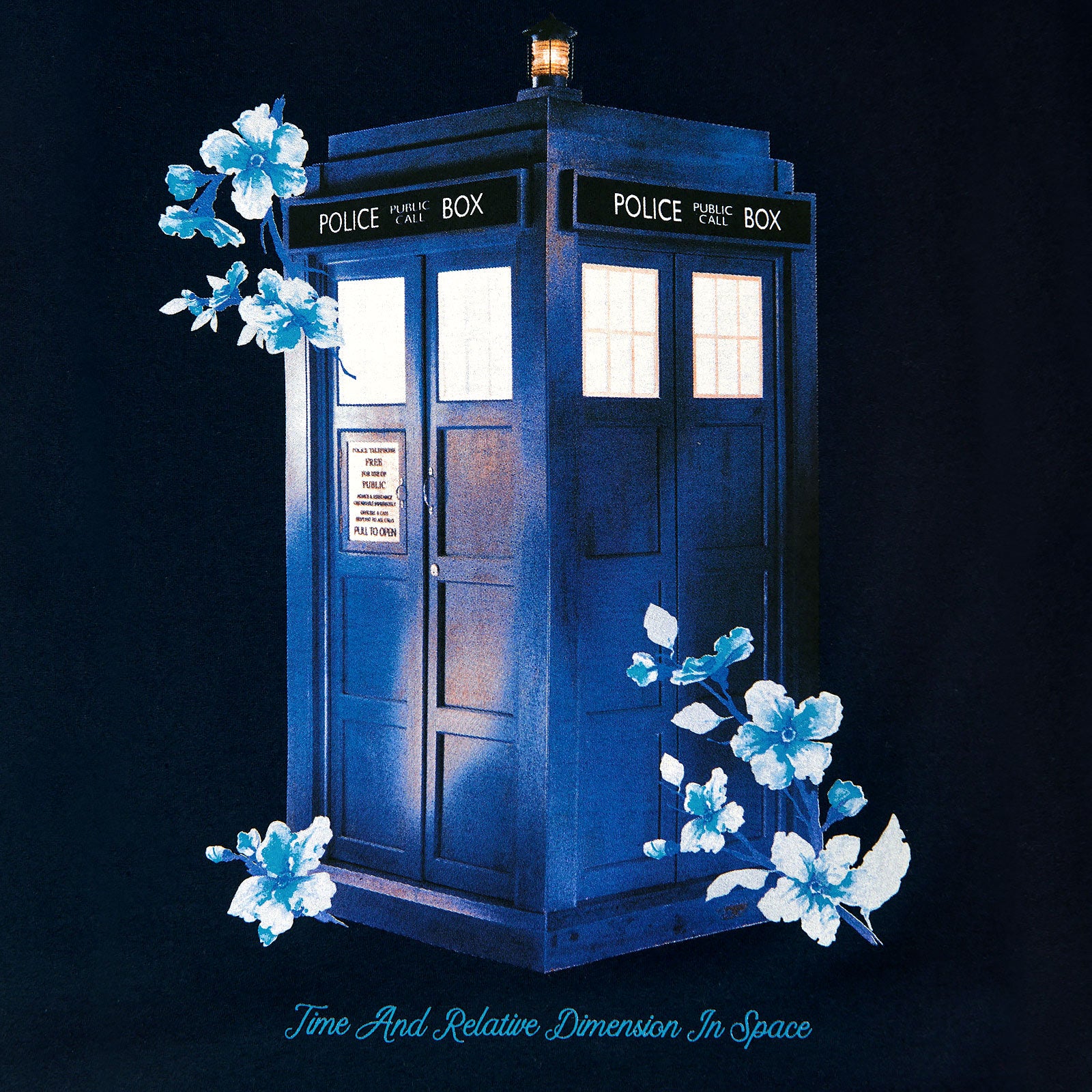 Produktbild Doctor Who - Floral Tardis T-shirt dam blå