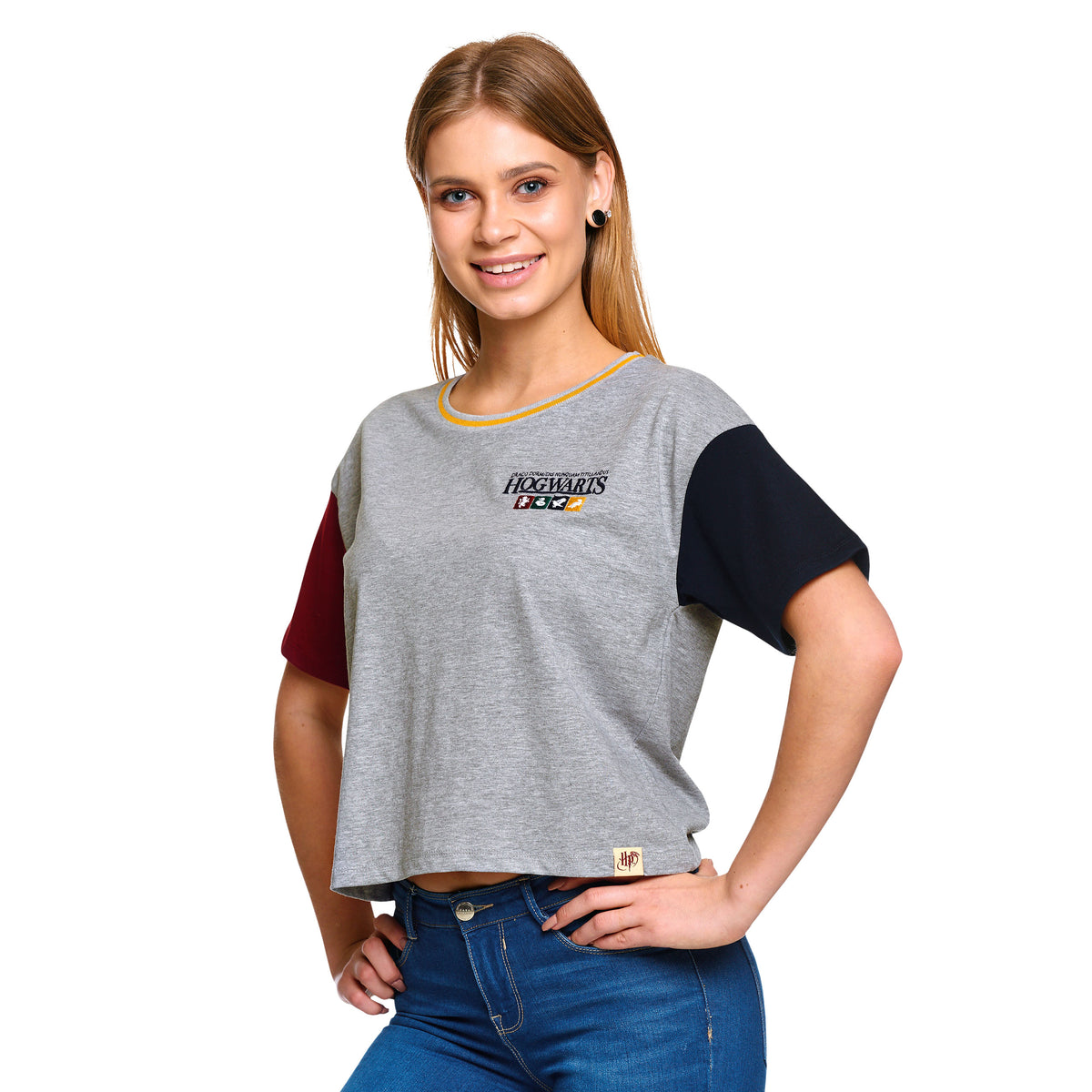 Produktbild Harry Potter - Hogwarts Crop Top dam grå