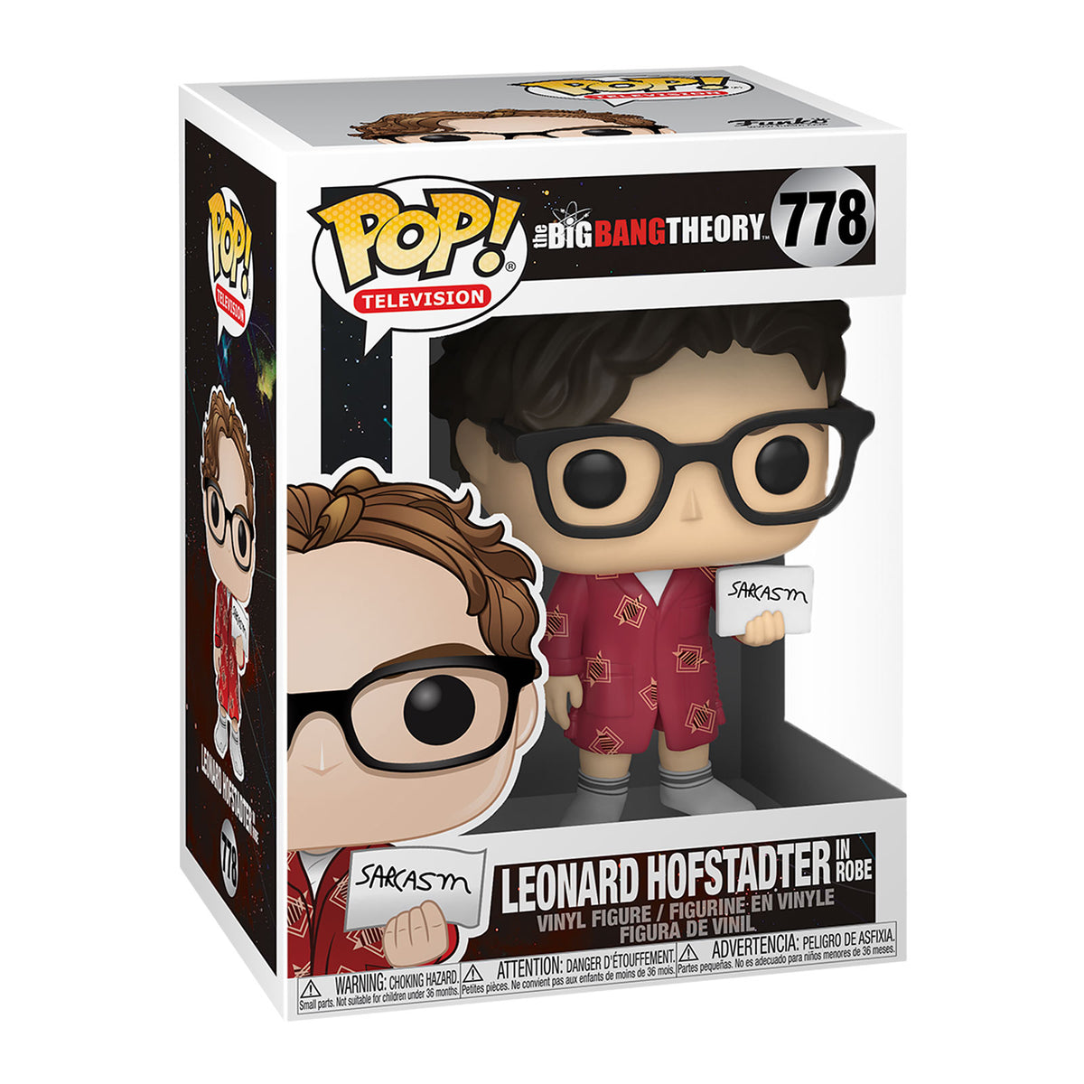 Produktbild Big Bang Theory - Leonard Hofstadter med Sarkasm-skylt Funko Pop Figur