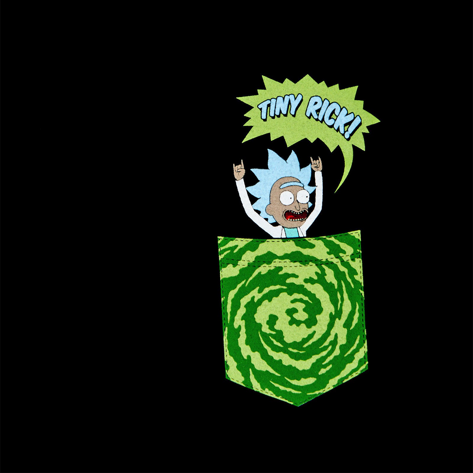 Produktbild Rick and Morty - Tiny Pocket Rick T-shirt svart