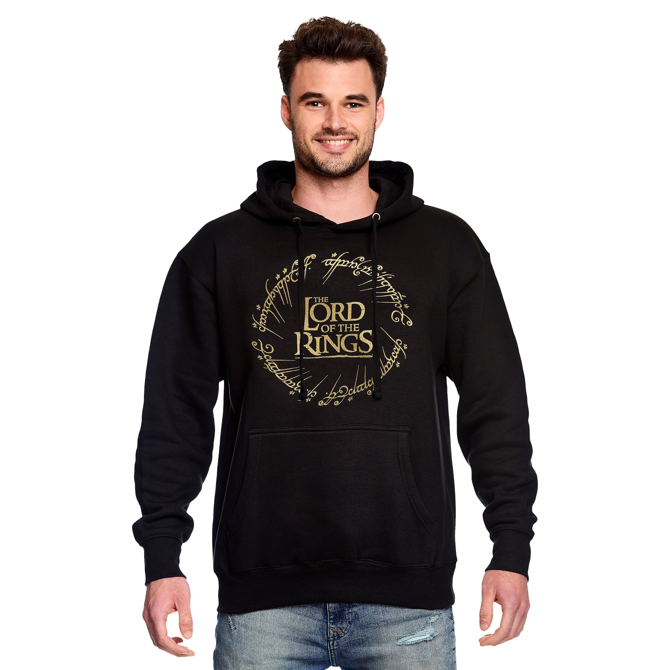 Produktbild Sagan om Ringen - Svart hoodie med Härskarringen