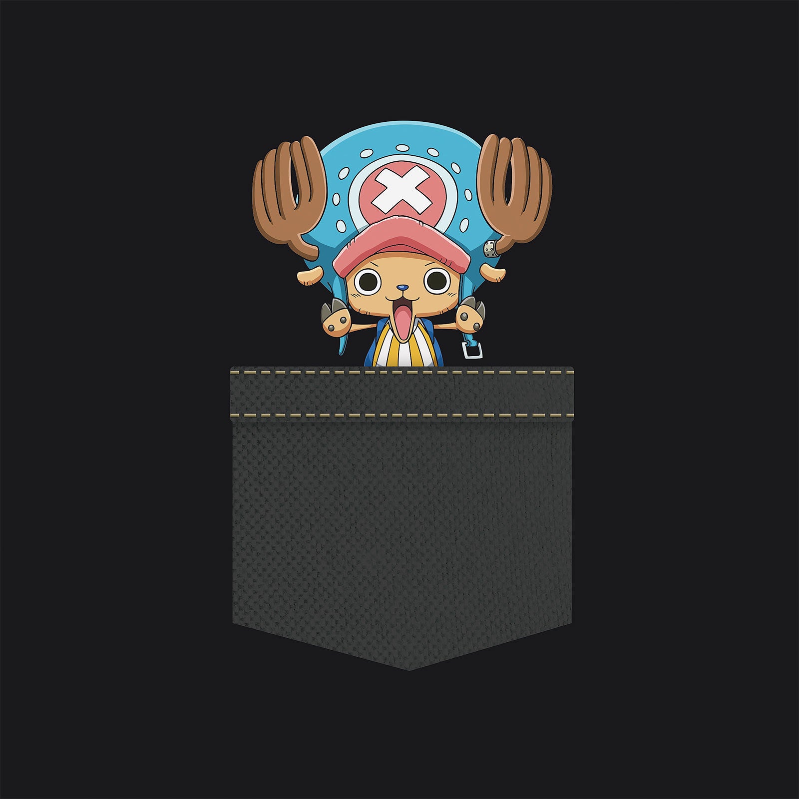 Produktbild One Piece - Pocket Chopper T-shirt svart