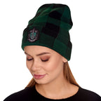 Produktbild Harry Potter - Slytherin rutmönstrad mössa med vapensköld
