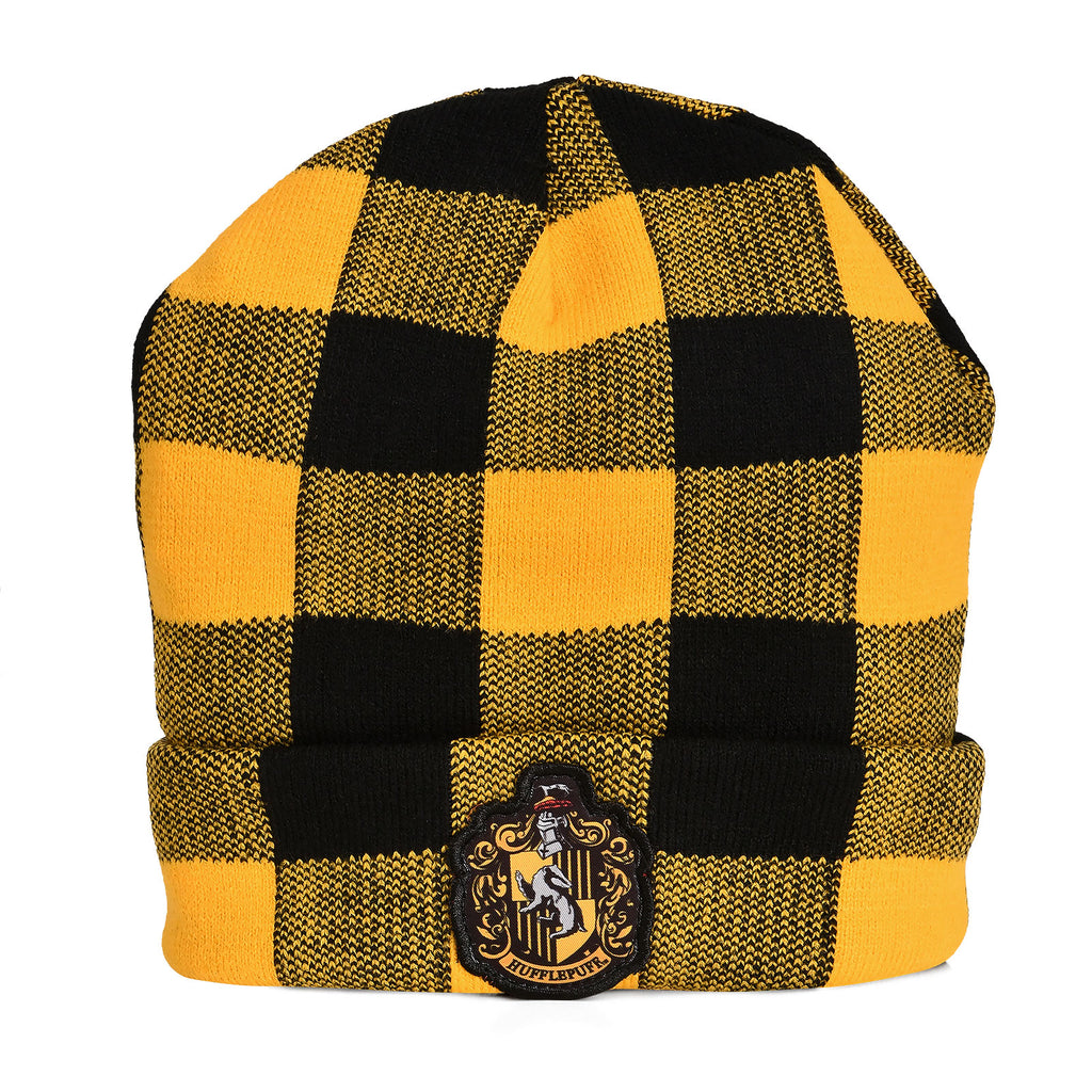 Produktbild Harry Potter - Hufflepuff-rutig mössa med emblem