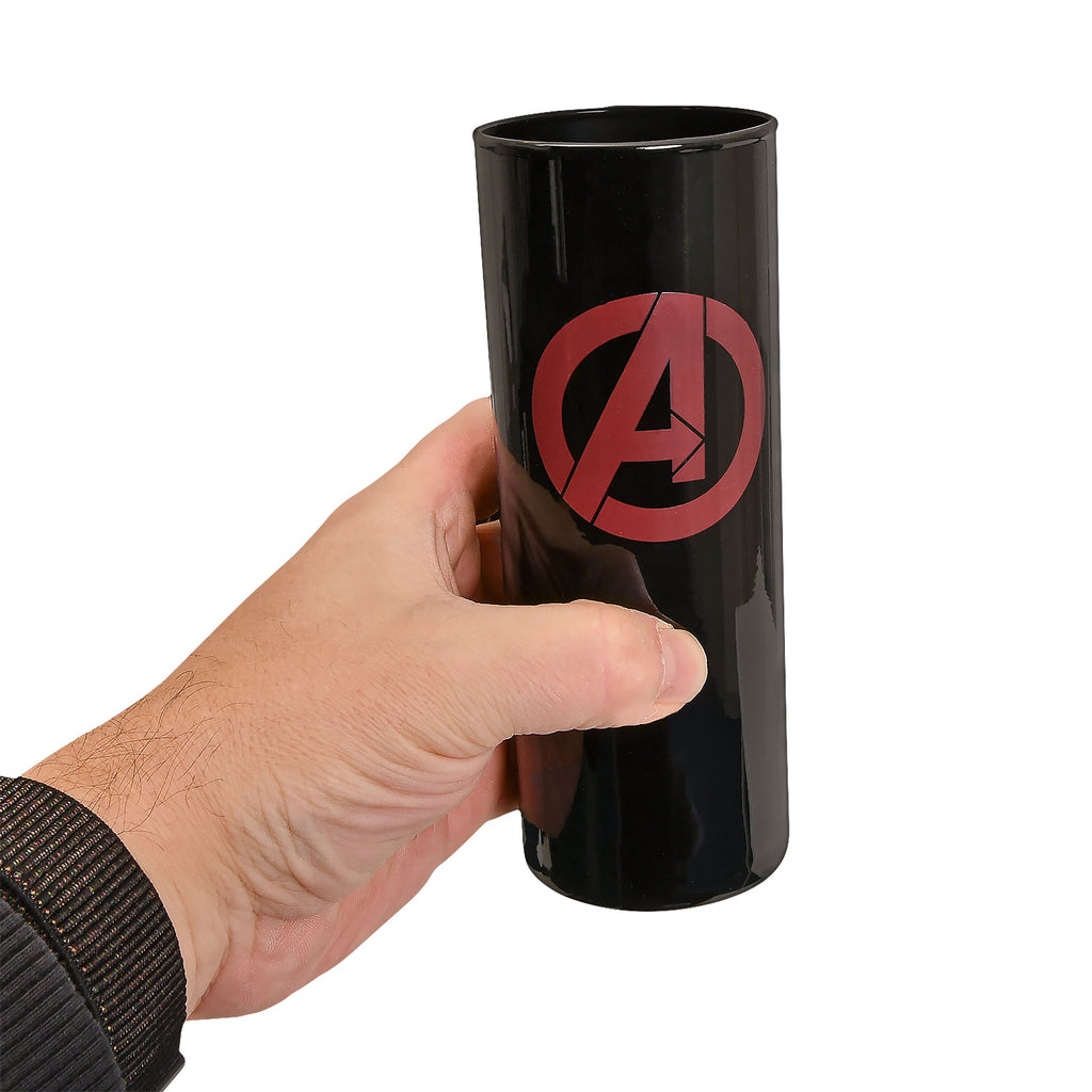 Produktbild Svart glas med Avengers-logotyp