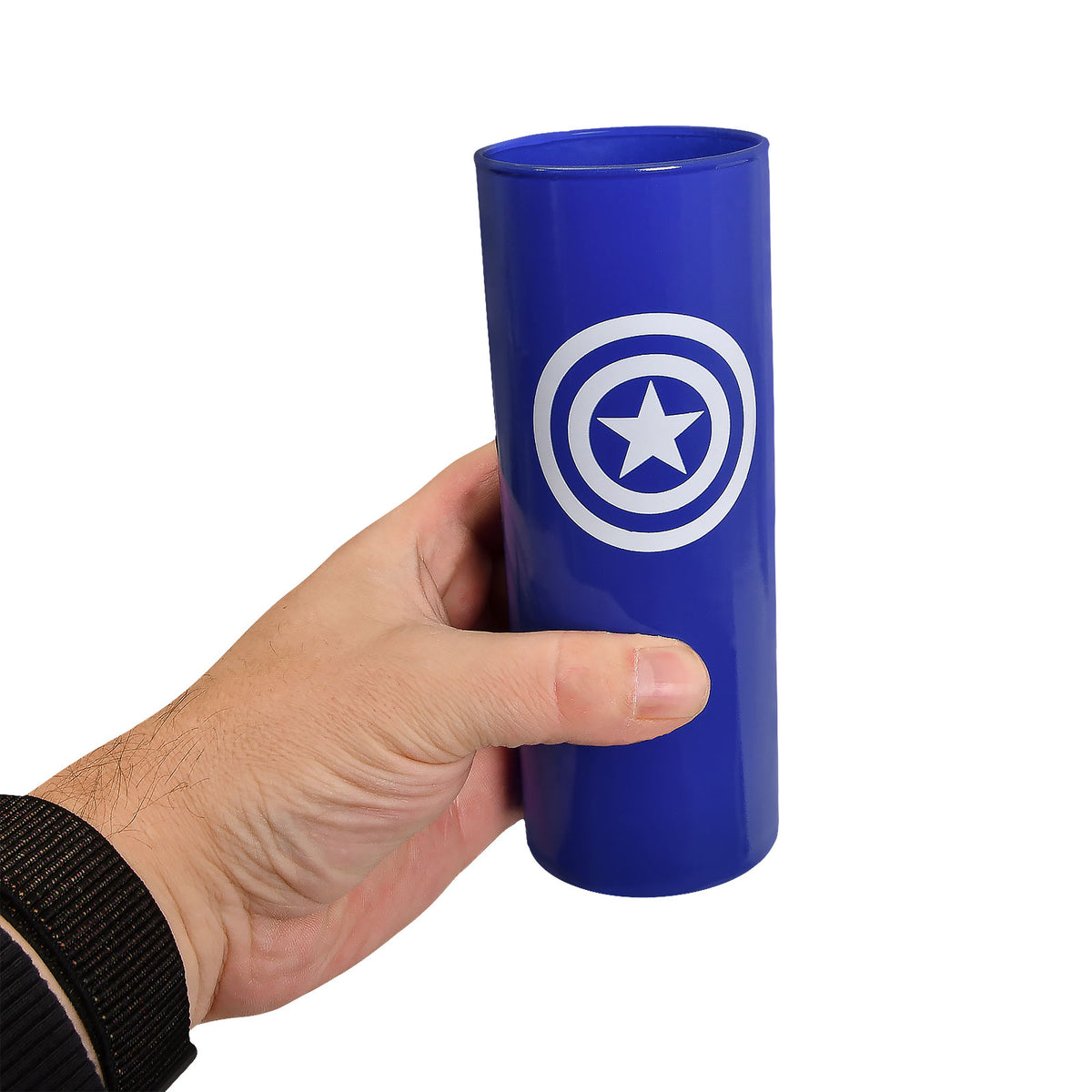 Produktbild Captain America - Sköld Logo Glas blå