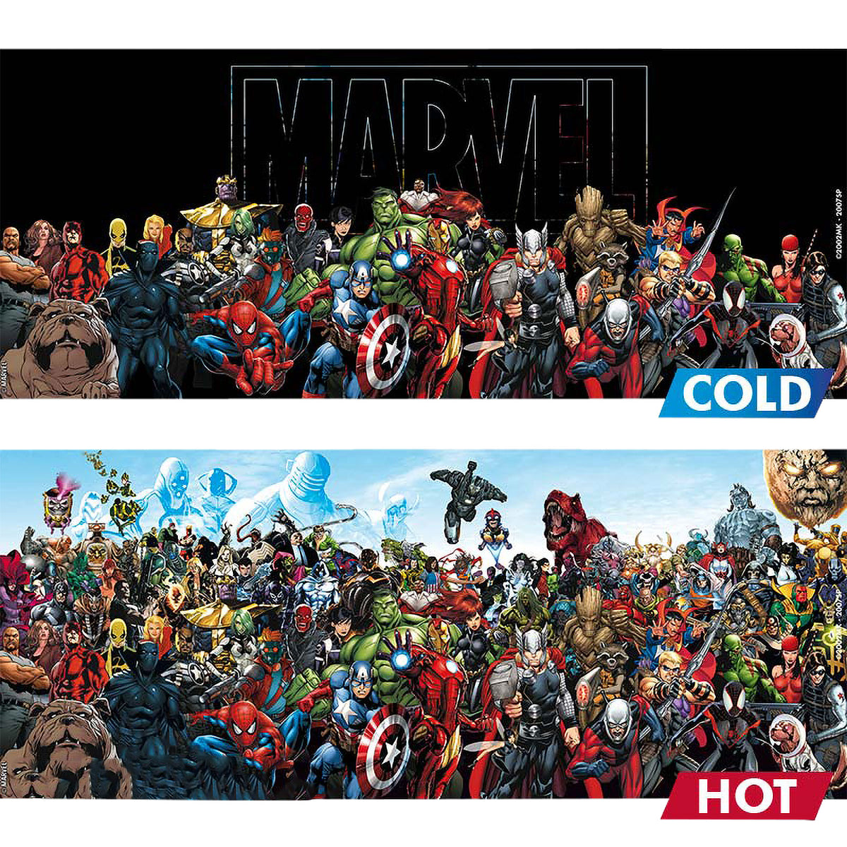 Produktbild Marvel - Hjältar termo-effekt mugg