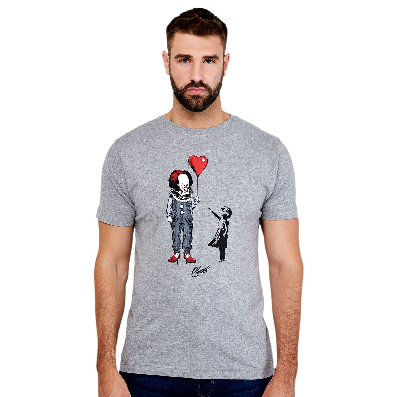 Produktbild Pennywise med hjärtballong - T-shirt för fans av Stephen Kings 'Det'