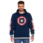 Produktbild Captain America - Shield Distressed Logo Hoodie blå
