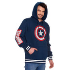 Produktbild Captain America - Shield Distressed Logo Hoodie blå