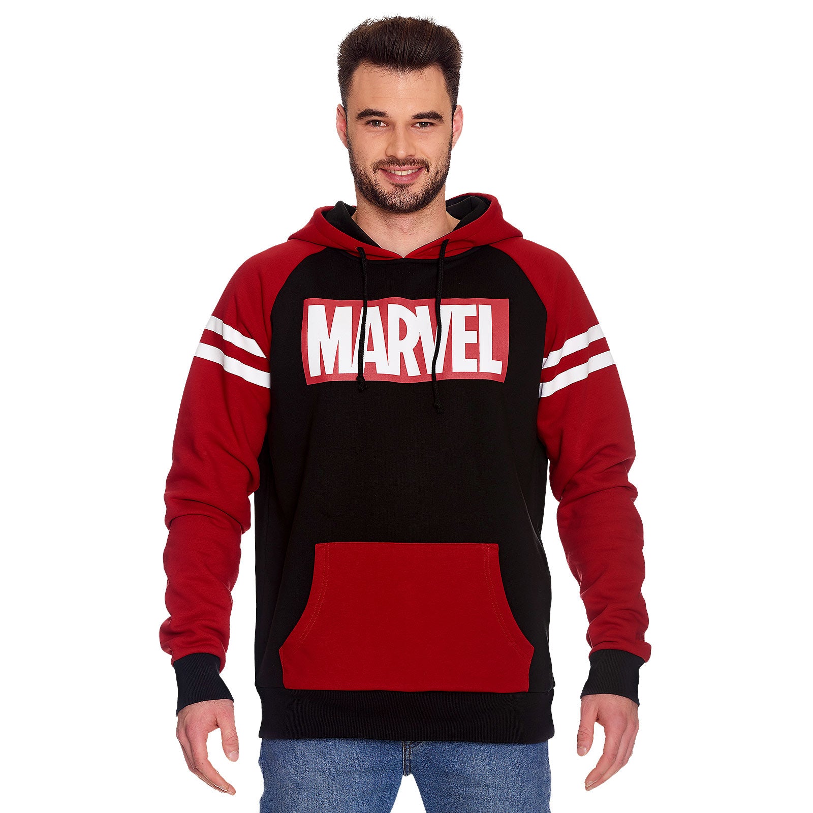 Produktbild Marvel - Logohuvtröja röd-svart